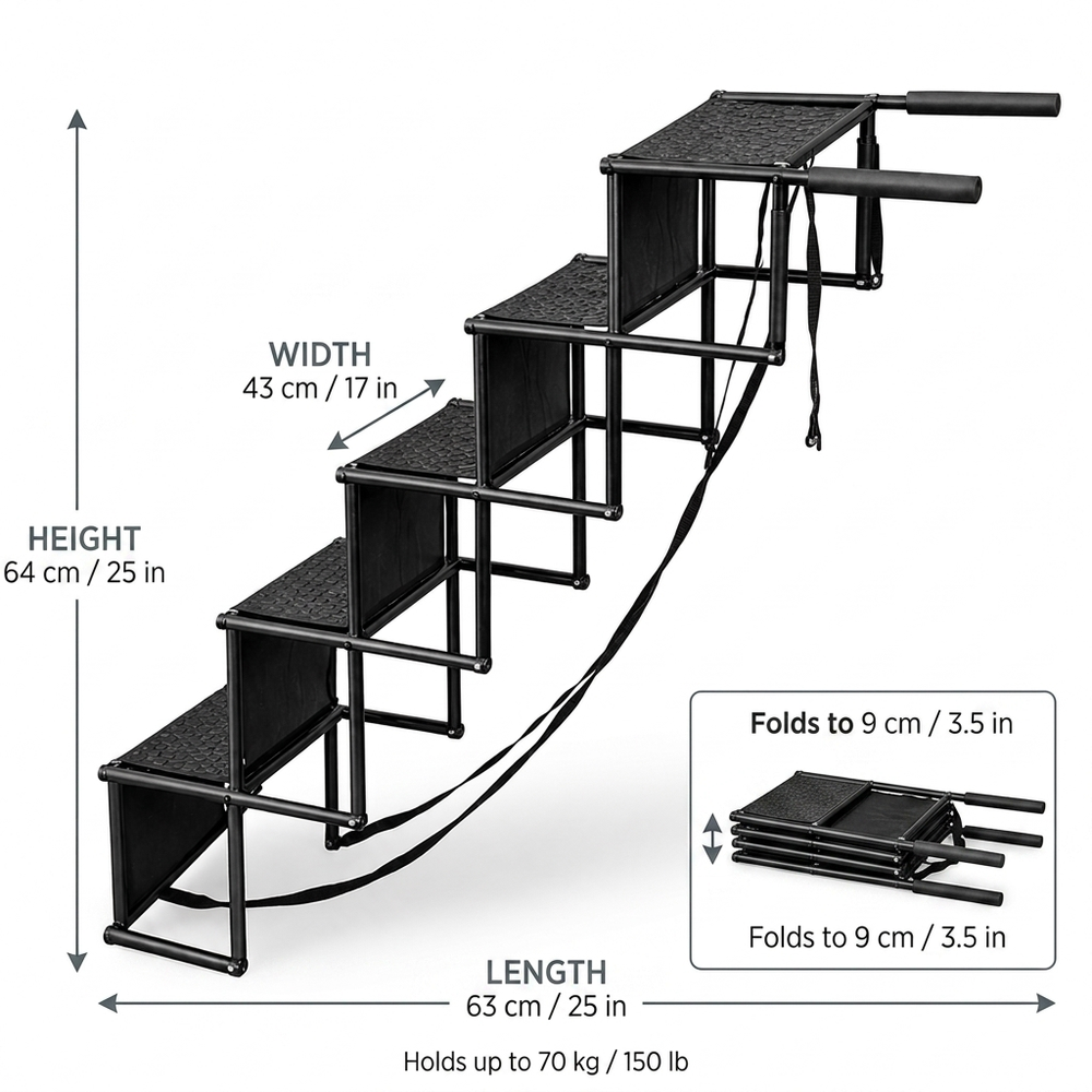 Summit Foldable Cat Stairs — Size guide