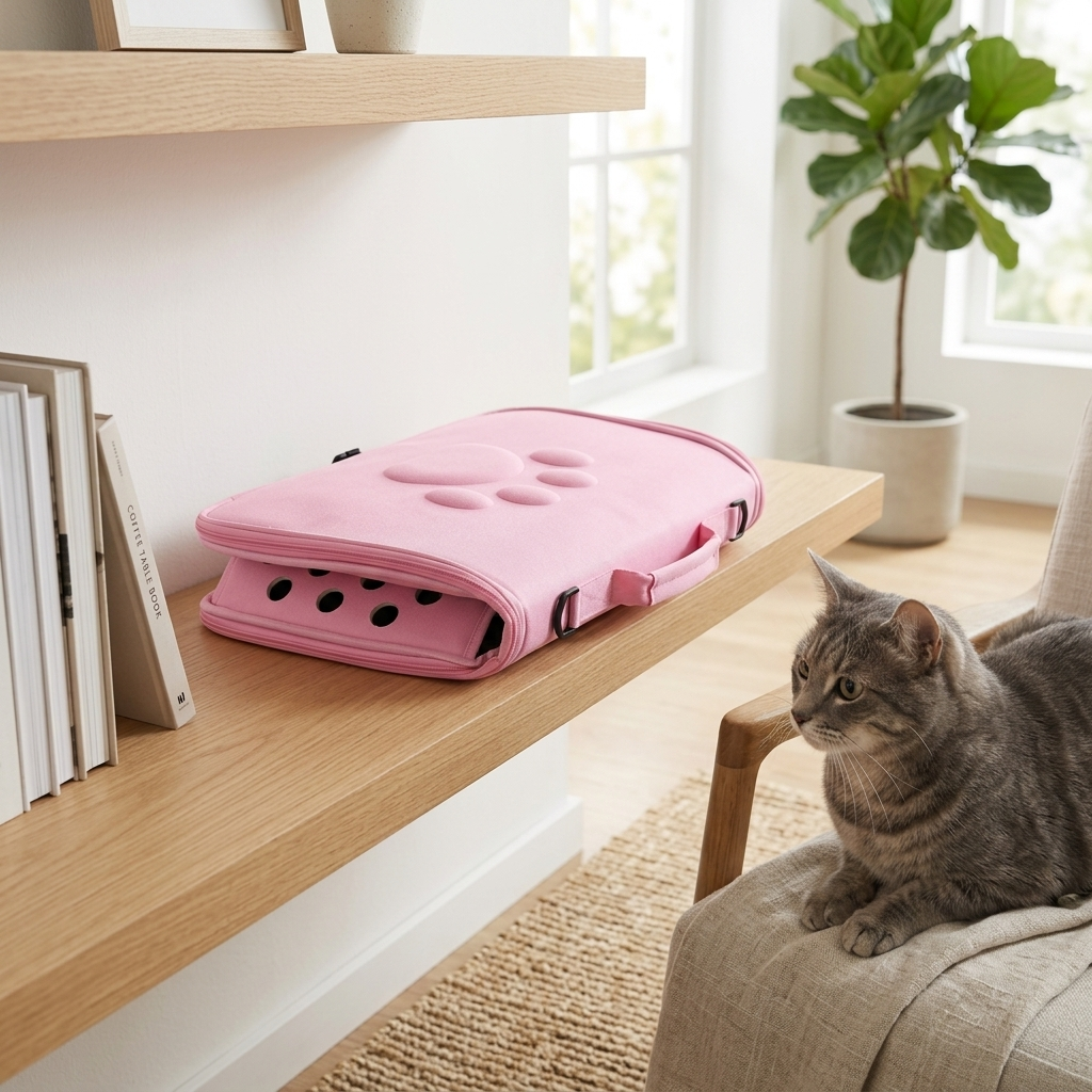 Roam cat carrier folded flat for storage