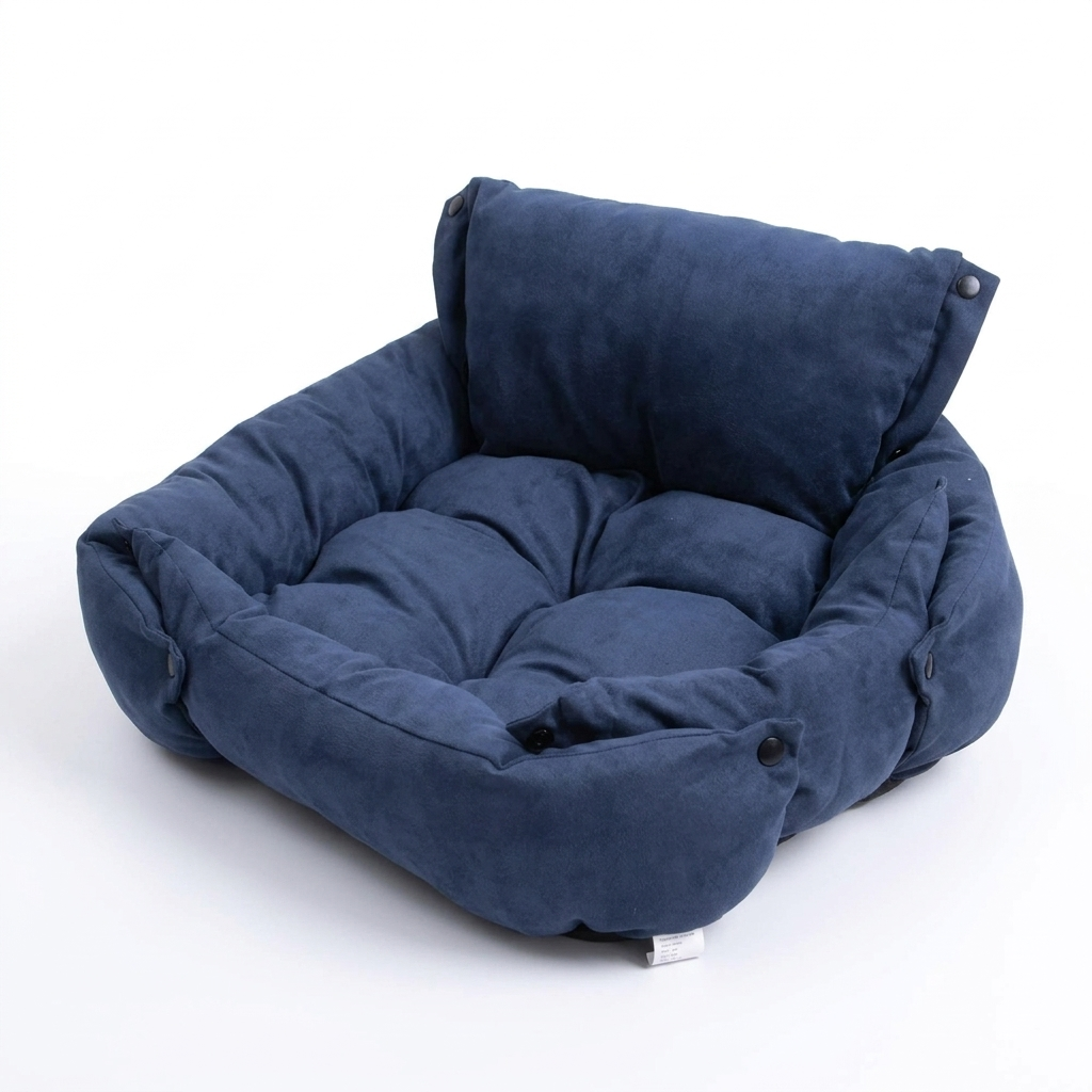 Drift tufted plush cat sofa bed, Blue