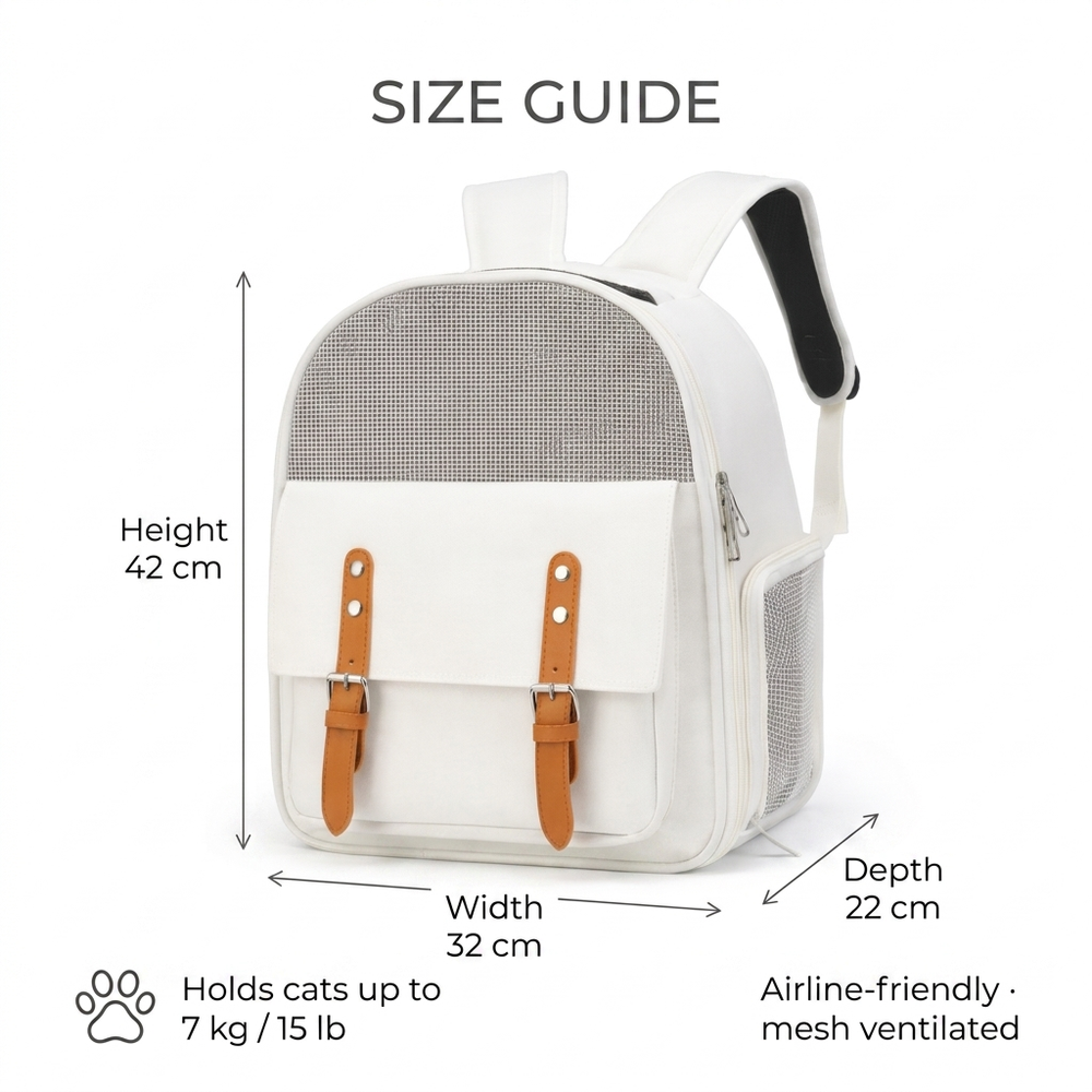 Atlas Cat Carrier Backpack — Size guide