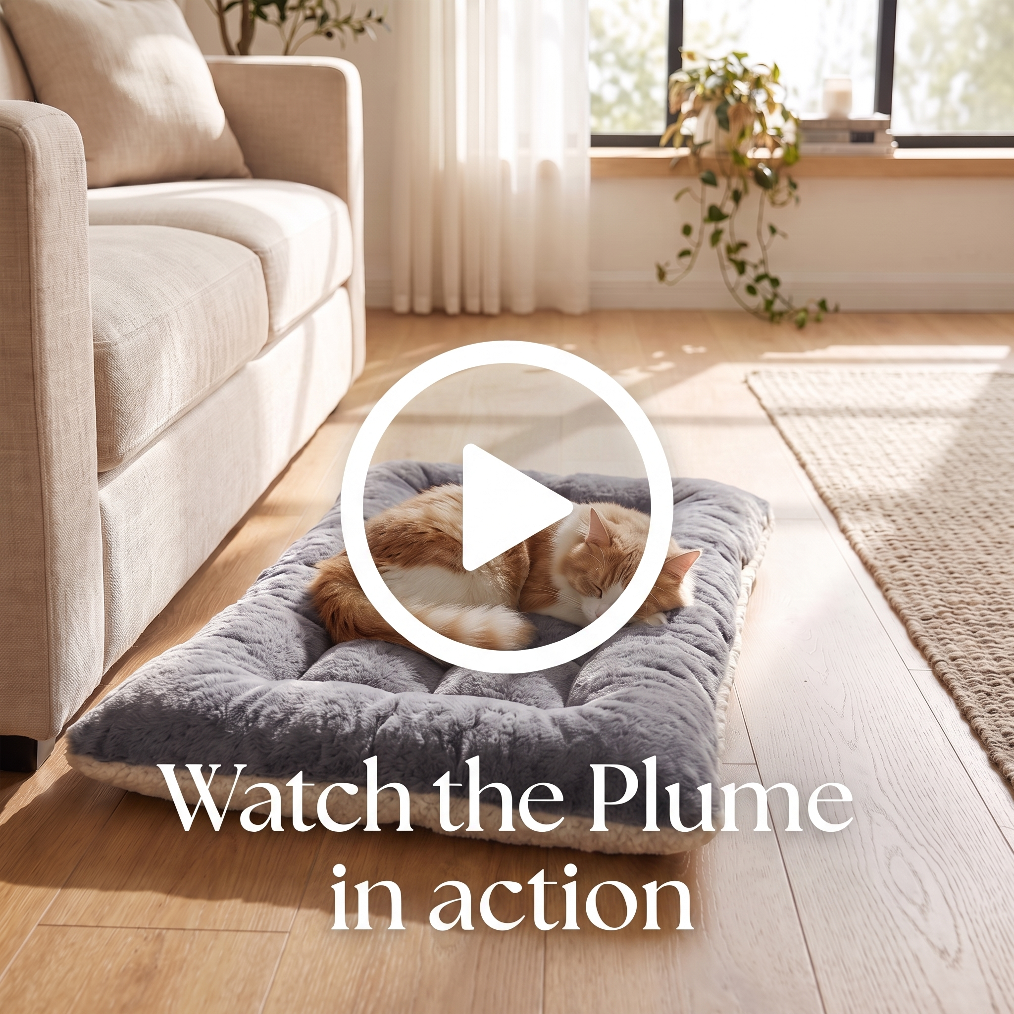 Watch the Purrela Plume plush cat mat in action