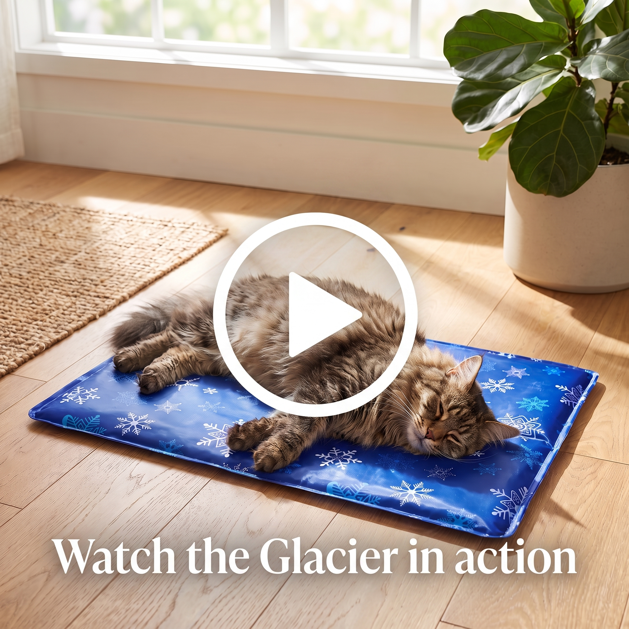 Watch the Purrela Glacier cooling cat mat in action