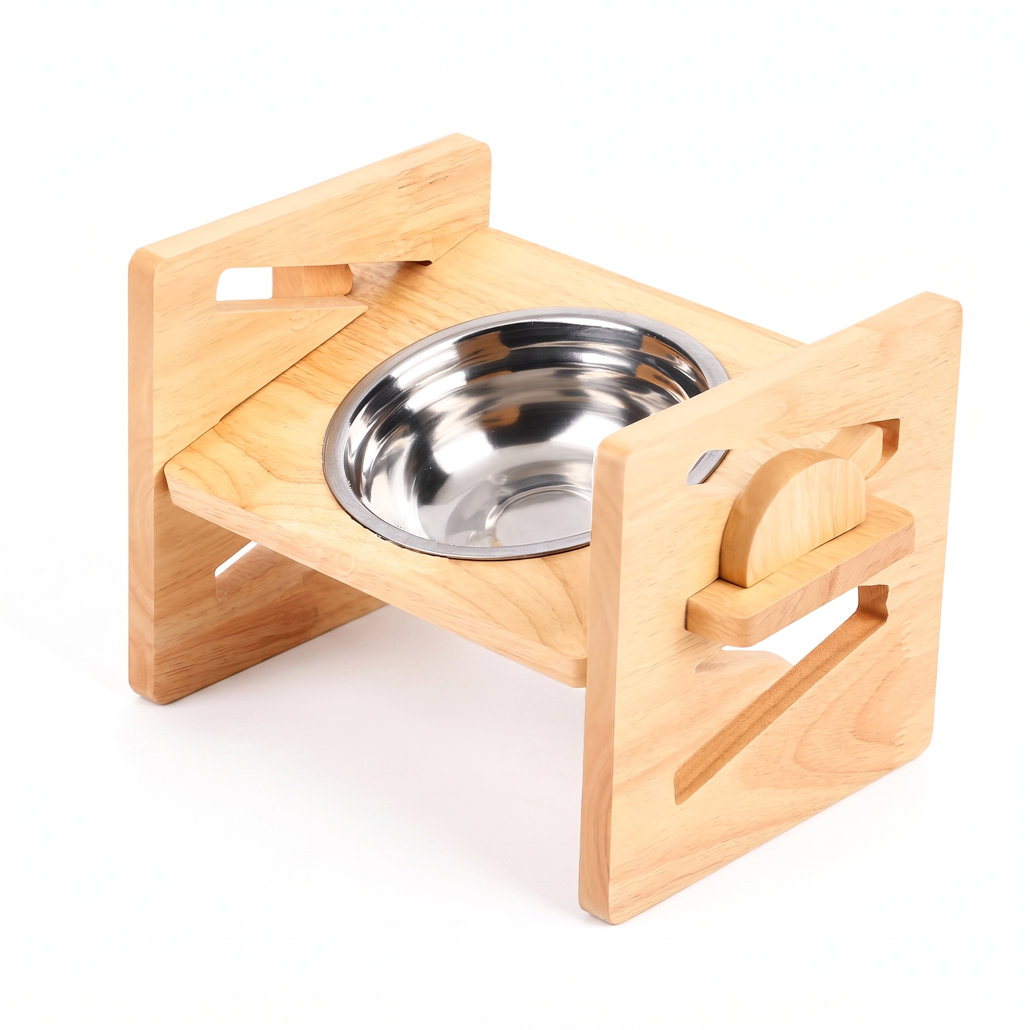 Purrela Terrace 1-bowl elevated bamboo cat feeder hero