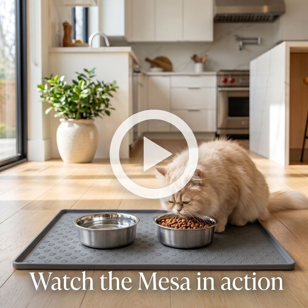 Watch the Purrela Mesa feeding mat in action video cover