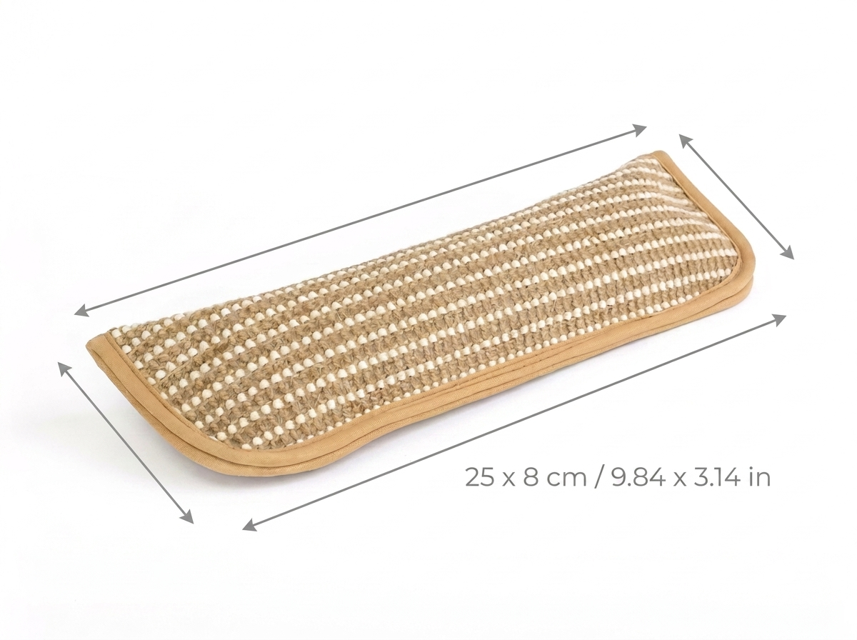Purrela Sprig catnip hemp scratch pad size guide 25x8cm
