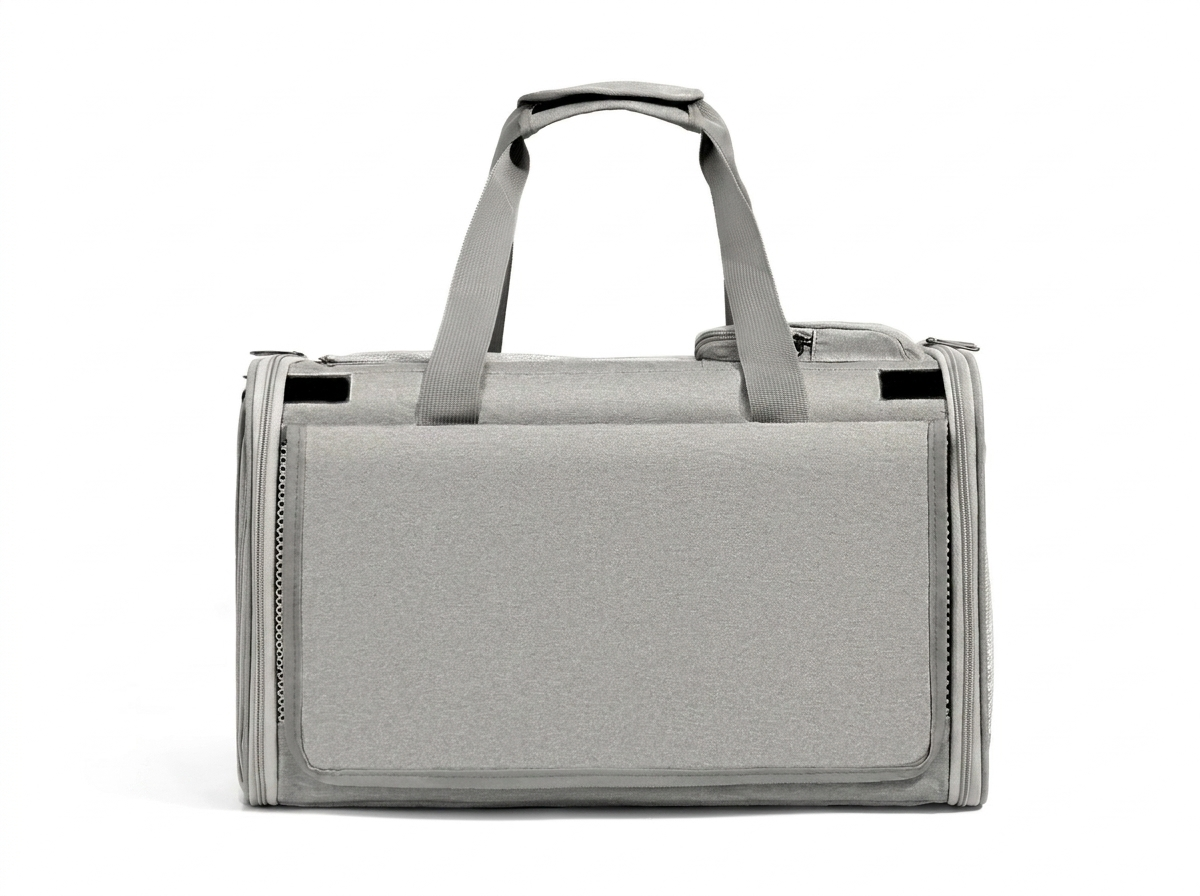 Purrela Sojourn grey soft-sided cat carrier tote hero