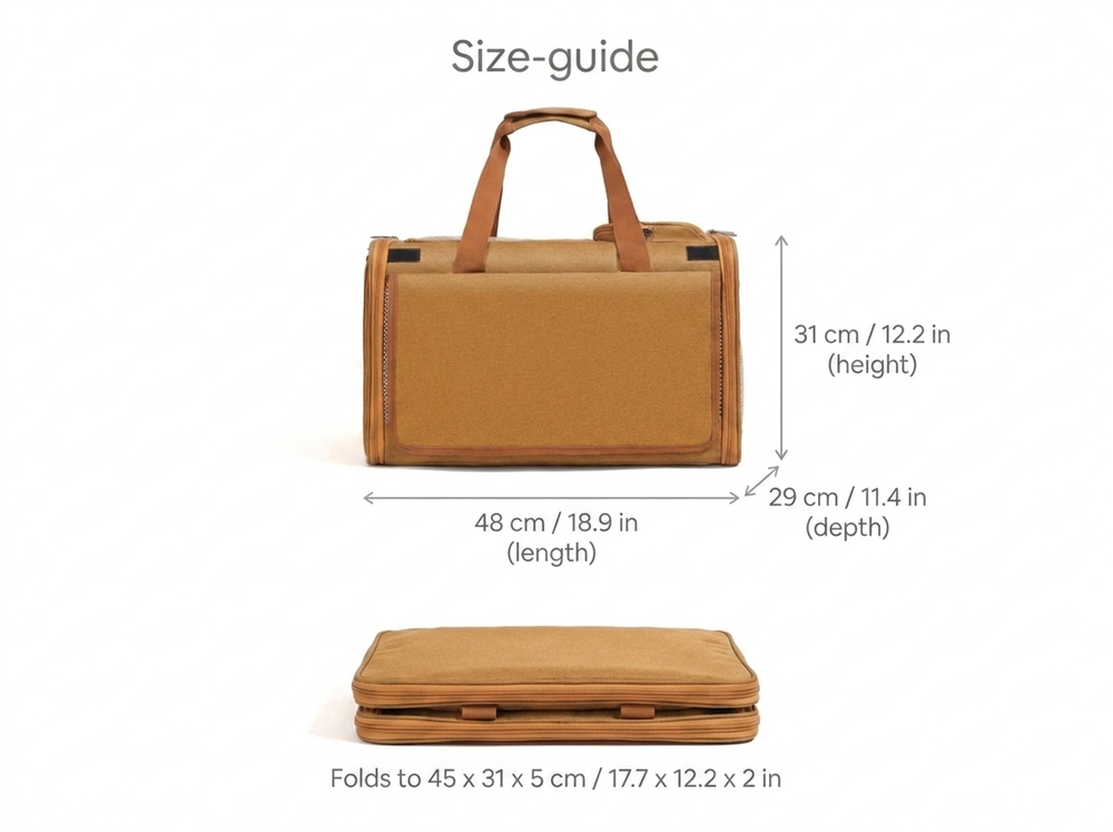Sojourn Cat Carrier Tote — Size guide