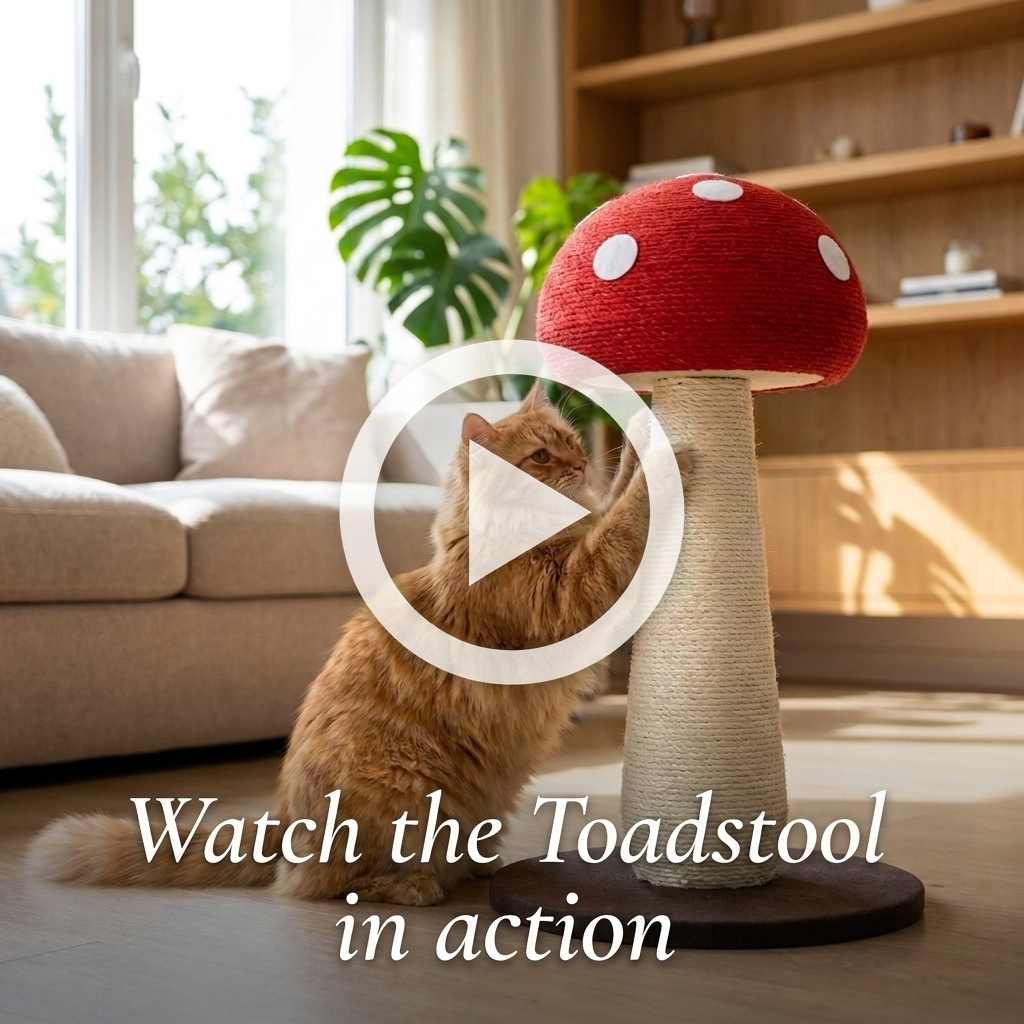 Watch the Purrela Toadstool mushroom scratching post in action video cover