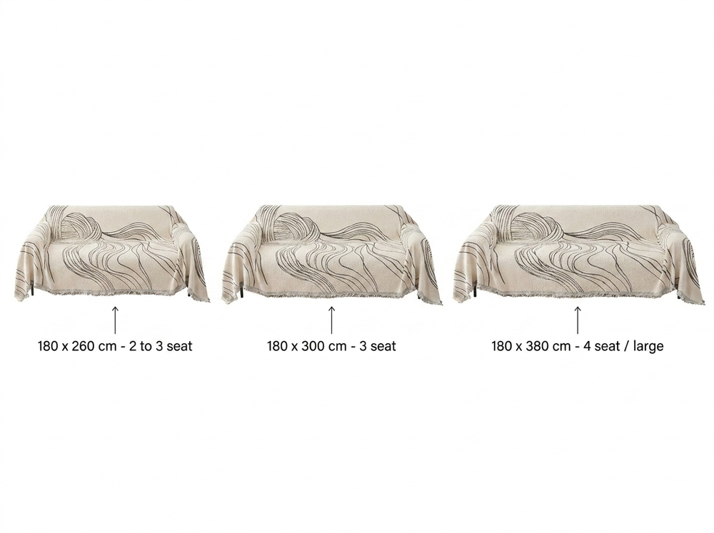 Brook Chenille Couch Cover — Size guide