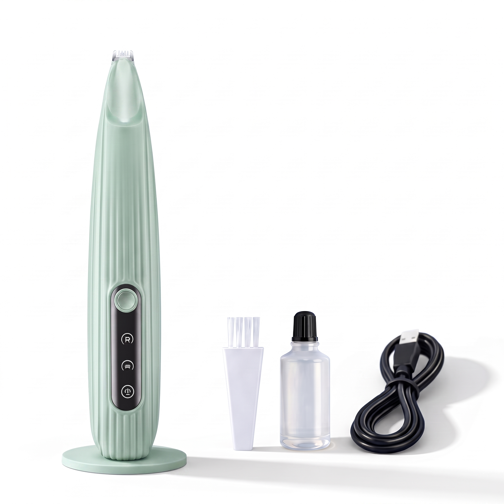 Glint Cat Paw & Face Trimmer Green with LED and accessory kit