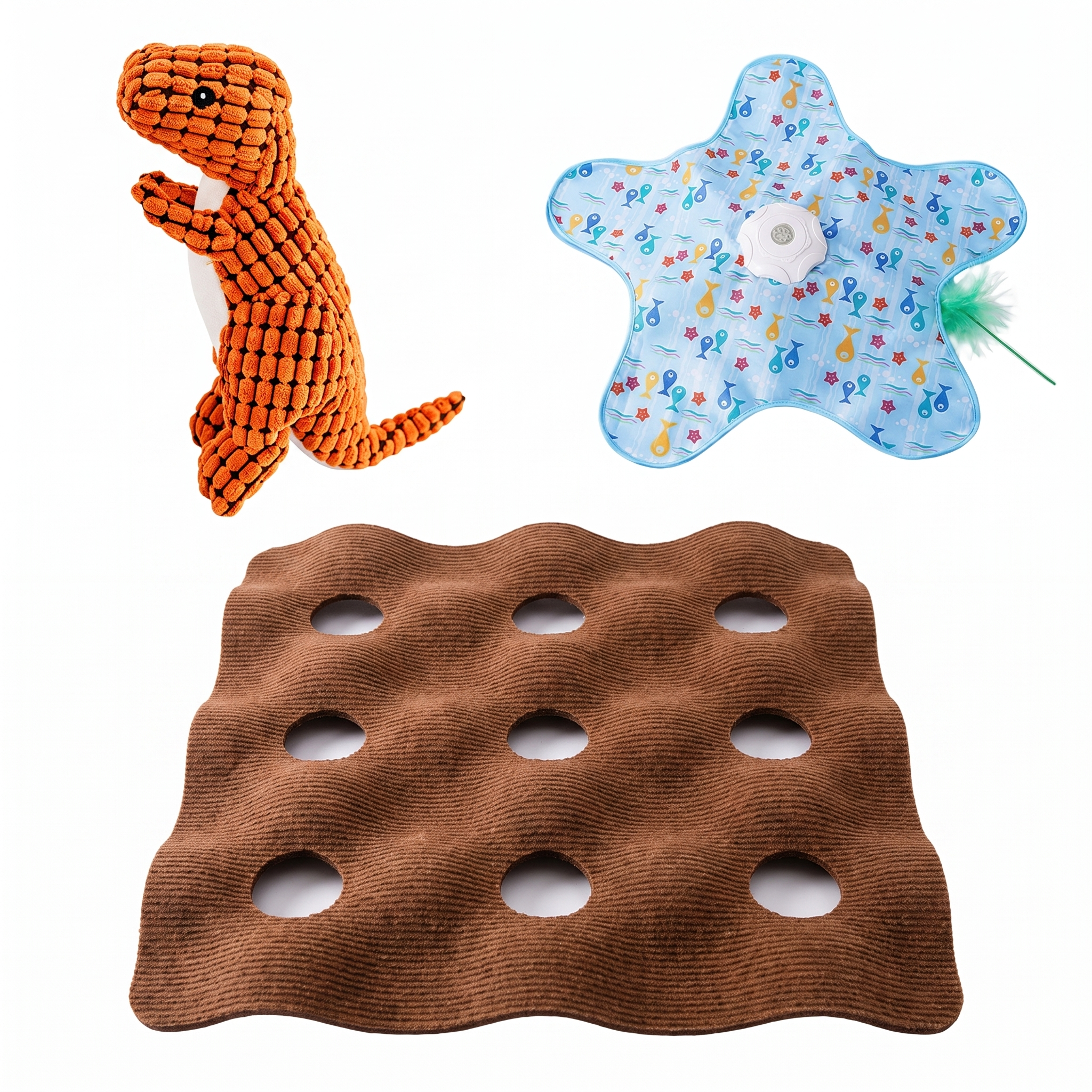 Active Kitty Bundle — Rex dino toy, Frisk star play mat and Warren activity mat